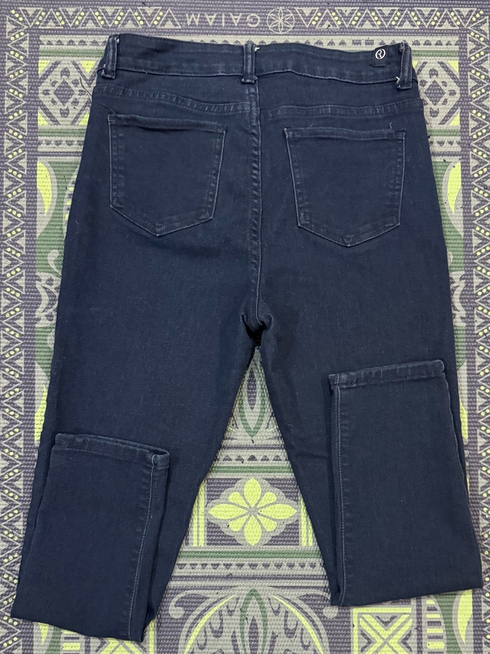 Women's Dark Navy Cargo Patch Jeans
